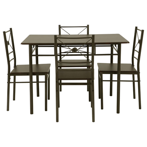 Anna 5-piece Rectangular Dining Set Dark Bronze - Bargain Furniture (Detroit, MI)