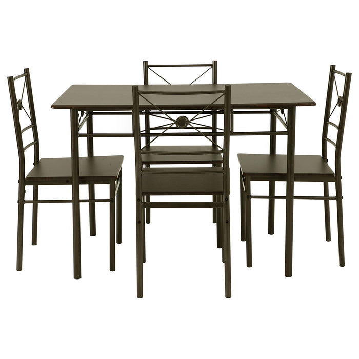 Anna 5-piece Rectangular Dining Set Dark Bronze - Bargain Furniture (Detroit, MI)