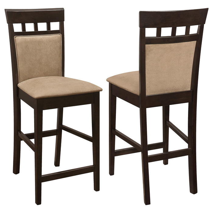 Gabriel Upholstered Counter Height Stools Cappuccino and Beige (Set of 2) - Bargain Furniture (Detroit, MI)