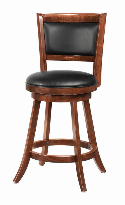 Broxton Upholstered Swivel Counter Height Stools Chestnut and Black (Set of 2) - Bargain Furniture (Detroit, MI)