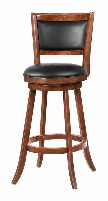 Broxton Upholstered Swivel Bar Stools Chestnut and Black (Set of 2) - Bargain Furniture (Detroit, MI)