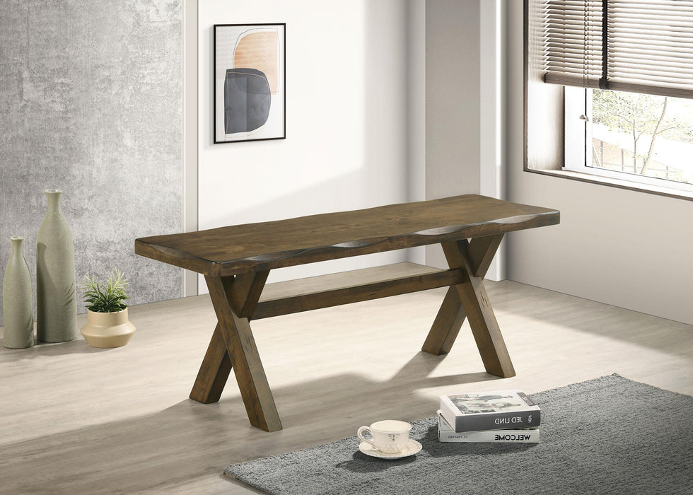 Alston X-shaped Dining Bench Knotty Nutmeg - Bargain Furniture (Detroit, MI)