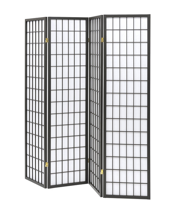 Roberto 4-panel Folding Screen Dark Grey and White - Bargain Furniture (Detroit, MI)