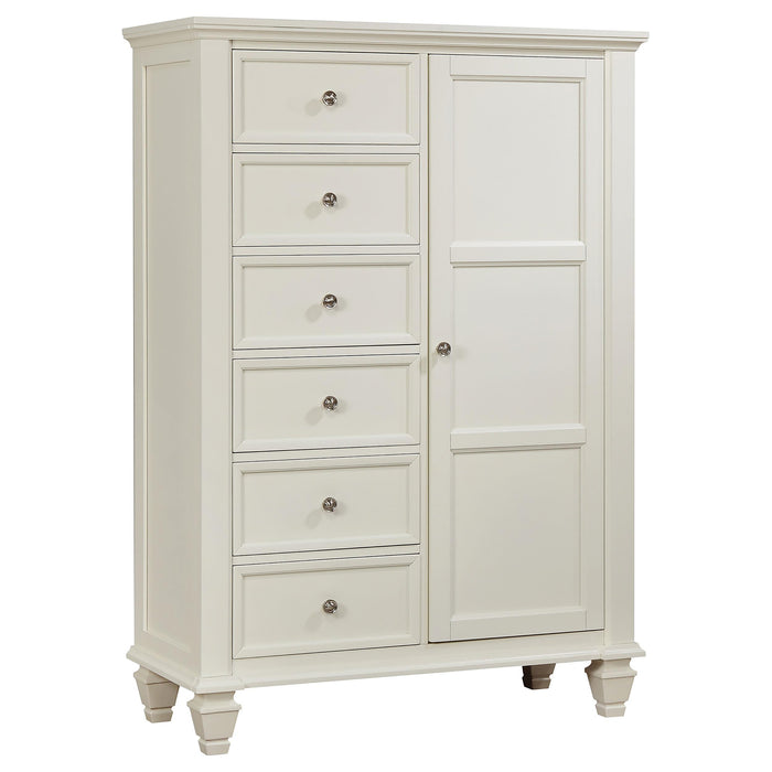 Sandy Beach 8-drawer Door Chest Storage Cream White - Bargain Furniture (Detroit, MI)