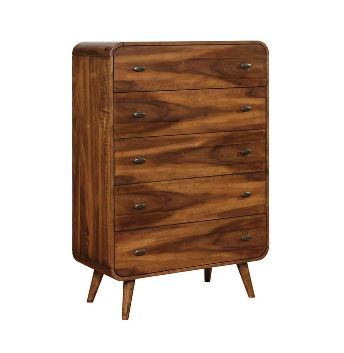 Robyn 5-drawer Chest Dark Walnut - Bargain Furniture (Detroit, MI)