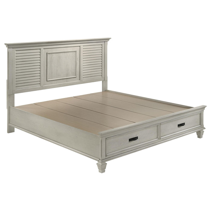 Franco Eastern King & Queen Storage Bed Antique White - Bargain Furniture (Detroit, MI)