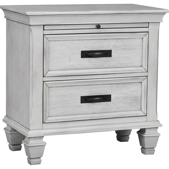 Franco 2-drawer Nightstand Antique White - Bargain Furniture (Detroit, MI)