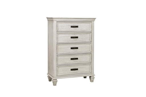 Franco 5-drawer Chest Antique White - Bargain Furniture (Detroit, MI)