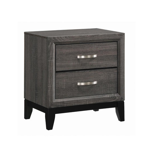 Watson 2-drawer Nightstand Grey Oak and Black - Bargain Furniture (Detroit, MI)