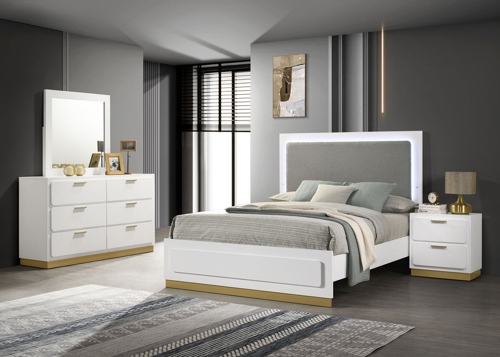 Caraway 4 Pc & Pc E.King, Cal.King, & Queen Bedroom Set Black & White - Bargain Furniture (Detroit, MI)