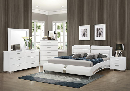 Jeremaine 5-piece Queen Bedroom Set Glossy White - Bargain Furniture (Detroit, MI)
