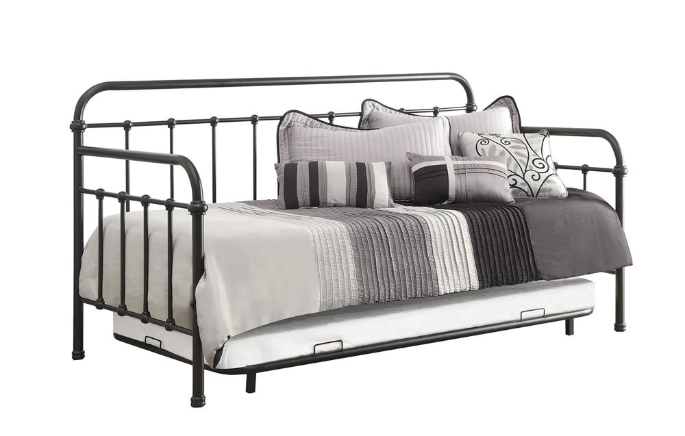 Livingston Daybed with Trundle Dark Bronze - Bargain Furniture (Detroit, MI)