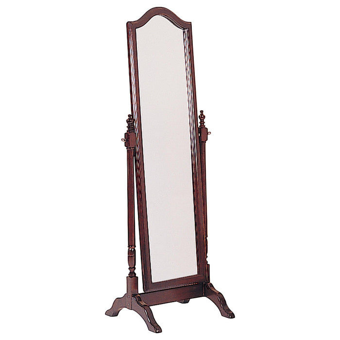 Cabot Rectangular Cheval Mirror with Arched Top Merlot - Bargain Furniture (Detroit, MI)