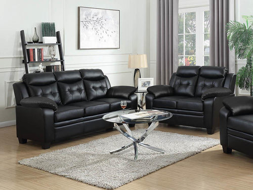 Finley Upholstered Pillow Top Arm Living Room Set Black - Bargain Furniture (Detroit, MI)