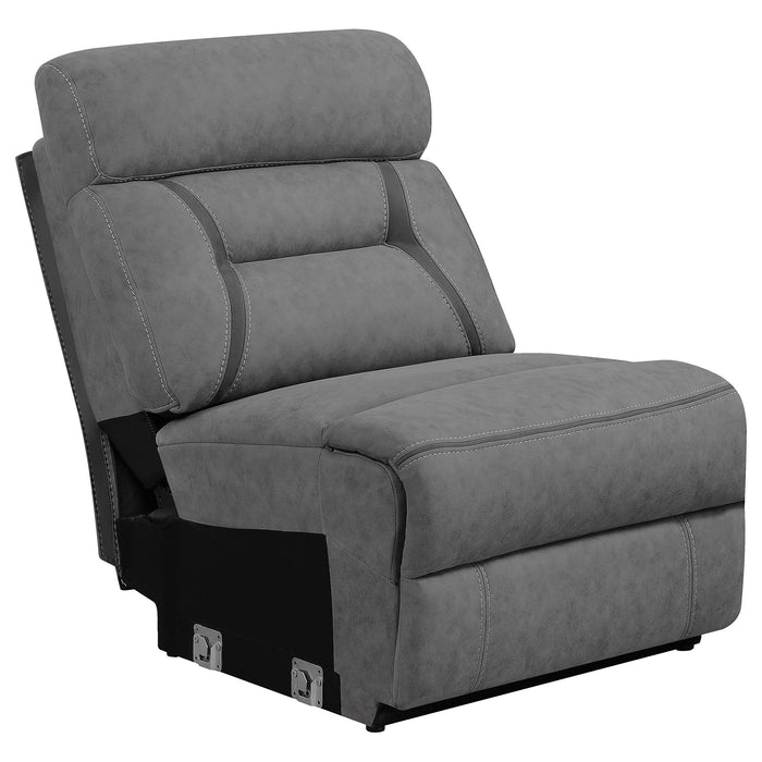 Higgins Upholstered Armless Chair Grey - Bargain Furniture (Detroit, MI)