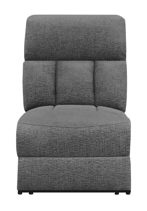 Bahrain Upholstered Armless Power Recliner Charcoal - Bargain Furniture (Detroit, MI)