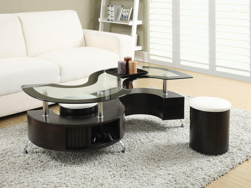 Buckley 3-piece Coffee Table and Stools Set Cappuccino - Bargain Furniture (Detroit, MI)