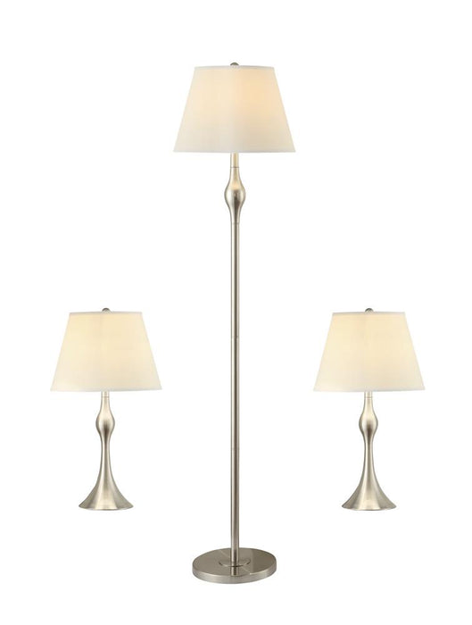 Griffin 3-piece Slender Lamp Set Brushed Nickel - Bargain Furniture (Detroit, MI)