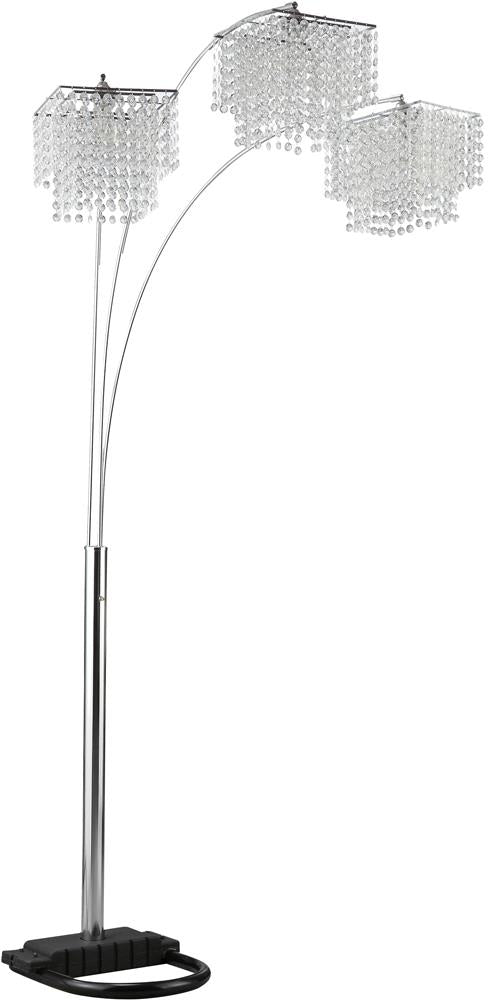 Miriam Crystal Drop Shade Floor Lamp Chrome - Bargain Furniture (Detroit, MI)