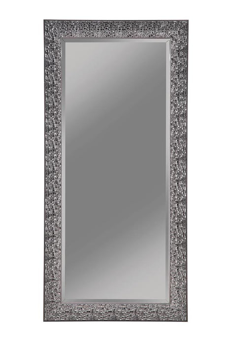 Rollins Rectangular Floor Mirror Black - Bargain Furniture (Detroit, MI)