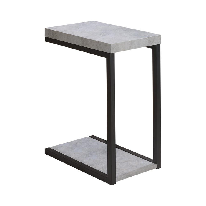 Beck Accent Table Cement and Black - Bargain Furniture (Detroit, MI)