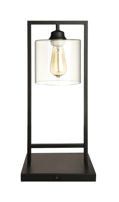 Shoto Glass Shade Table Lamp Black - Bargain Furniture (Detroit, MI)