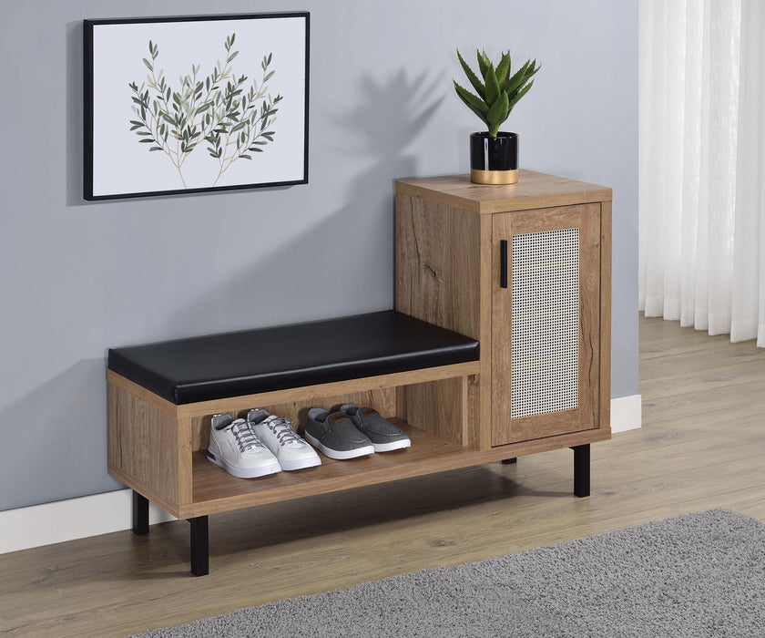 Teller 1-door Entryway Shoe Storage Cabinet Natural Oak - Bargain Furniture (Detroit, MI)