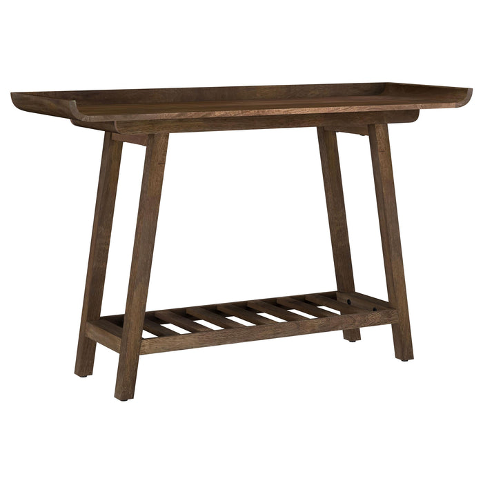 Ornelas 46-inch Console Table with Slatted Shelf Mango Brown - Bargain Furniture (Detroit, MI)