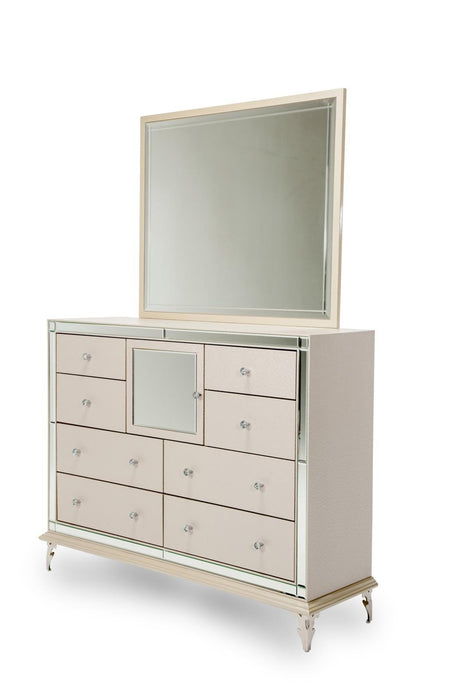 Hollywood Loft Upholstered Dresser in Frost - Bargain Furniture (Detroit, MI)