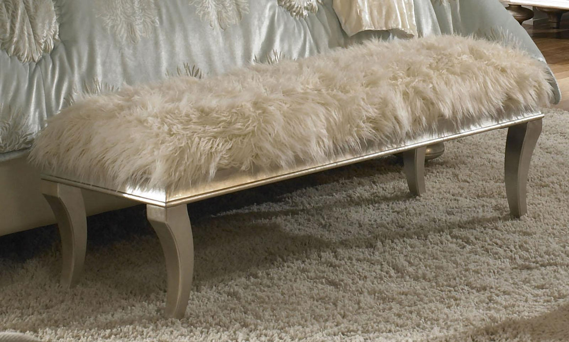 Hollywood Swank Bed Bench in Platinum - Bargain Furniture (Detroit, MI)
