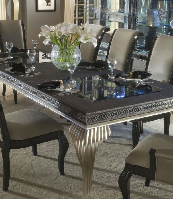 Hollywood Swank Leg Dining Table in Pearl Caviar - Bargain Furniture (Detroit, MI)