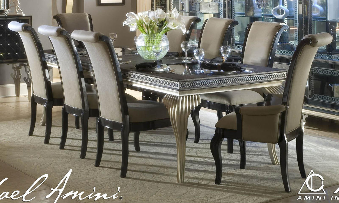 Hollywood Swank Leg Dining Table in Pearl Caviar - Bargain Furniture (Detroit, MI)