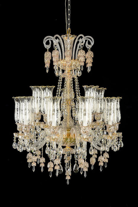 Lighting Garnier 15 Light Chandelier in Clear and Gold - Bargain Furniture (Detroit, MI)