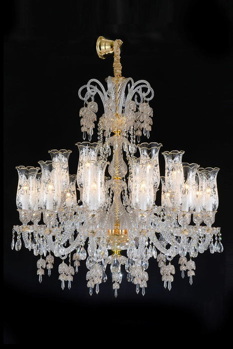 Lighting Garnier 18 Light Chandelier in Clear and Gold - Bargain Furniture (Detroit, MI)