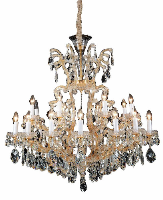 Lighting La Scala 19 Light Chandelier in Cognac and Gold - Bargain Furniture (Detroit, MI)