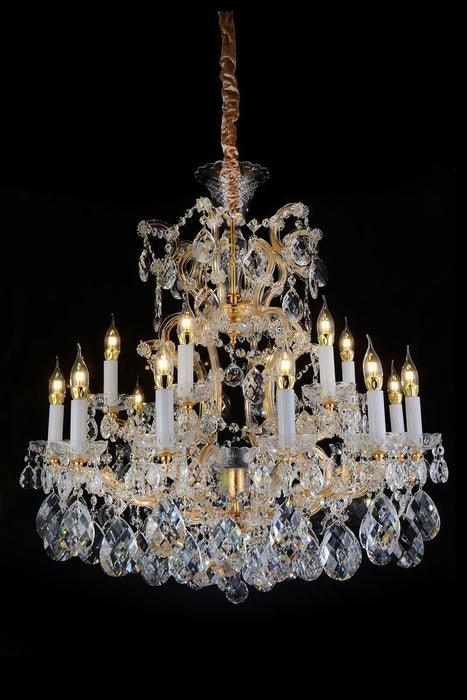 Lighting San Carlo 25 Light Chandelier in Clear and Gold - Bargain Furniture (Detroit, MI)