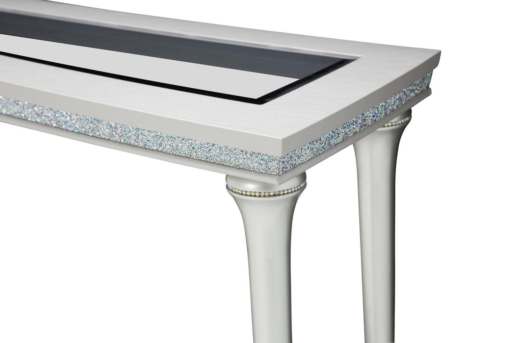 Melrose Plaza Console Table in Dove - Bargain Furniture (Detroit, MI)