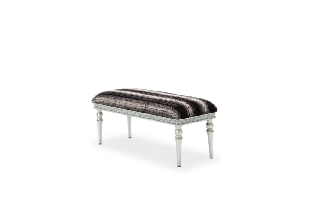 Melrose Plaza Non-Storage Bed Bench in Dove - Bargain Furniture (Detroit, MI)