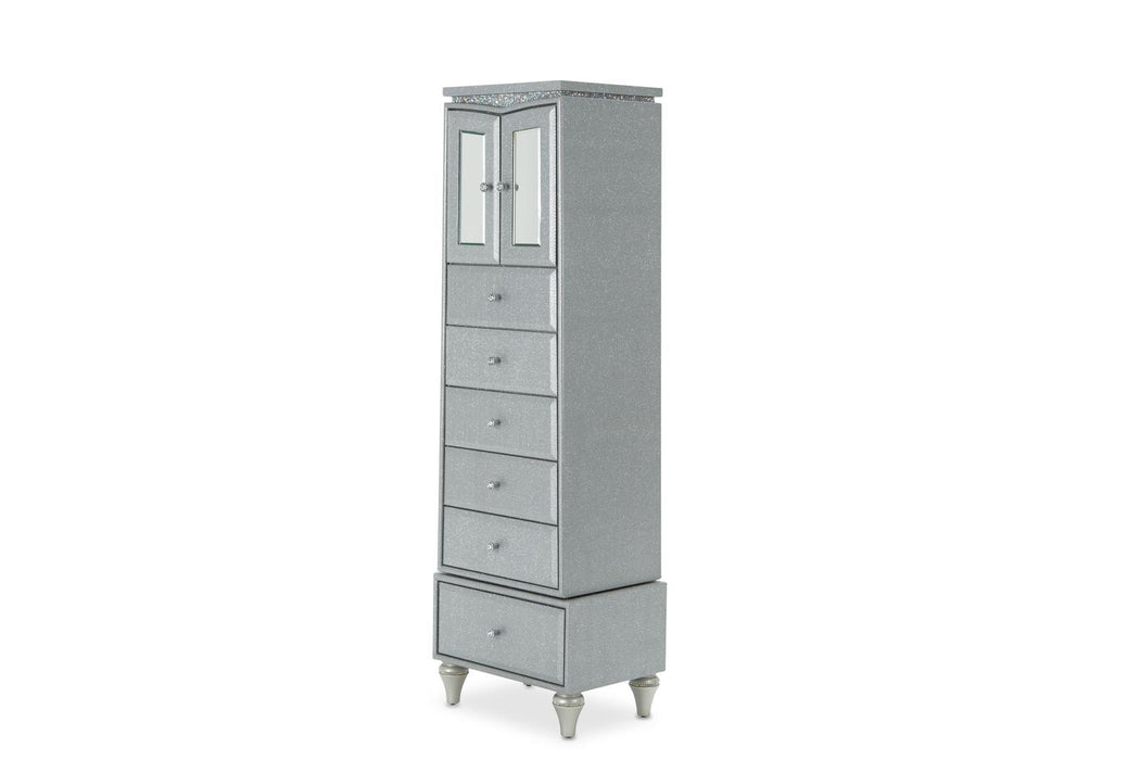Melrose Plaza Upholstered Swivel Lingerie Chest in Dove - Bargain Furniture (Detroit, MI)