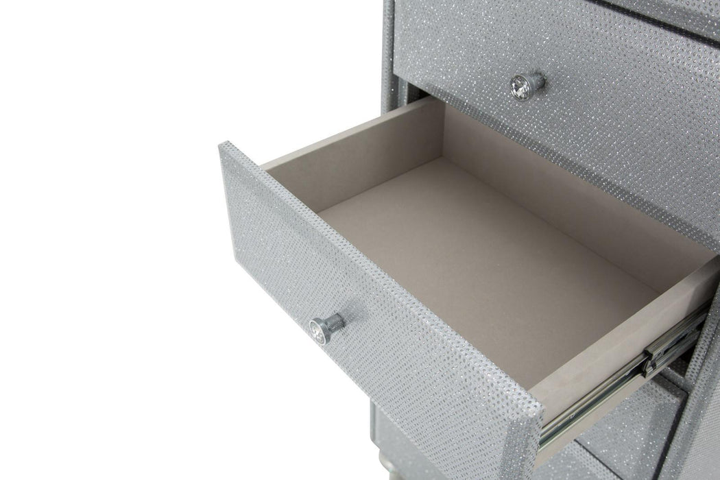 Melrose Plaza Upholstered Swivel Lingerie Chest in Dove - Bargain Furniture (Detroit, MI)