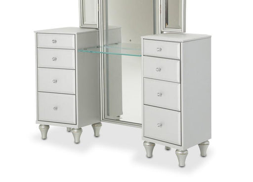 Melrose Plaza Upholstered Vanity in Dove - Bargain Furniture (Detroit, MI)