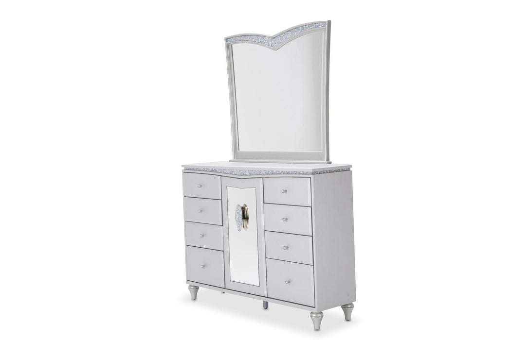 Melrose Plaza Wall Mirror in Dove - Bargain Furniture (Detroit, MI)