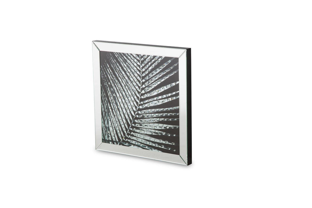 Montreal Mirror Framed Wall Decor w/Crystal Accented Leaves - Bargain Furniture (Detroit, MI)