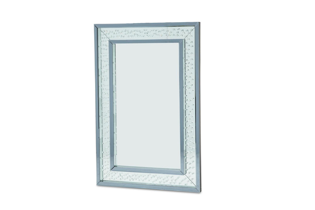 Montreal Rect Wall Decor Crystal Framed Mirror FS-MNTRL261 - Bargain Furniture (Detroit, MI)