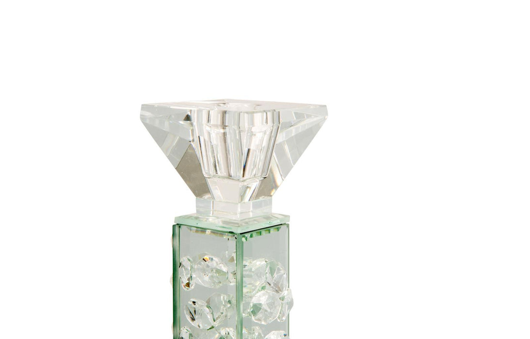 Montreal Slender Mirrored Crystal Candle Holder, Large (6/pack) - Bargain Furniture (Detroit, MI)