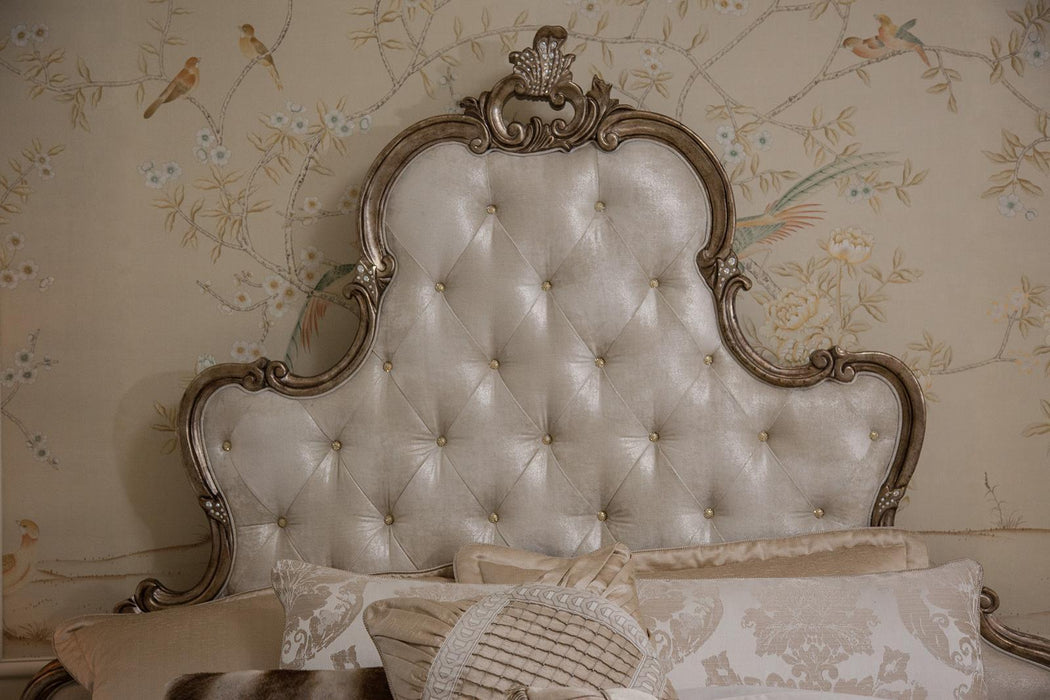 Platine de Royale Queen Panel Bed in Antique Platinum 09000QNPL3-101 - Bargain Furniture (Detroit, MI)