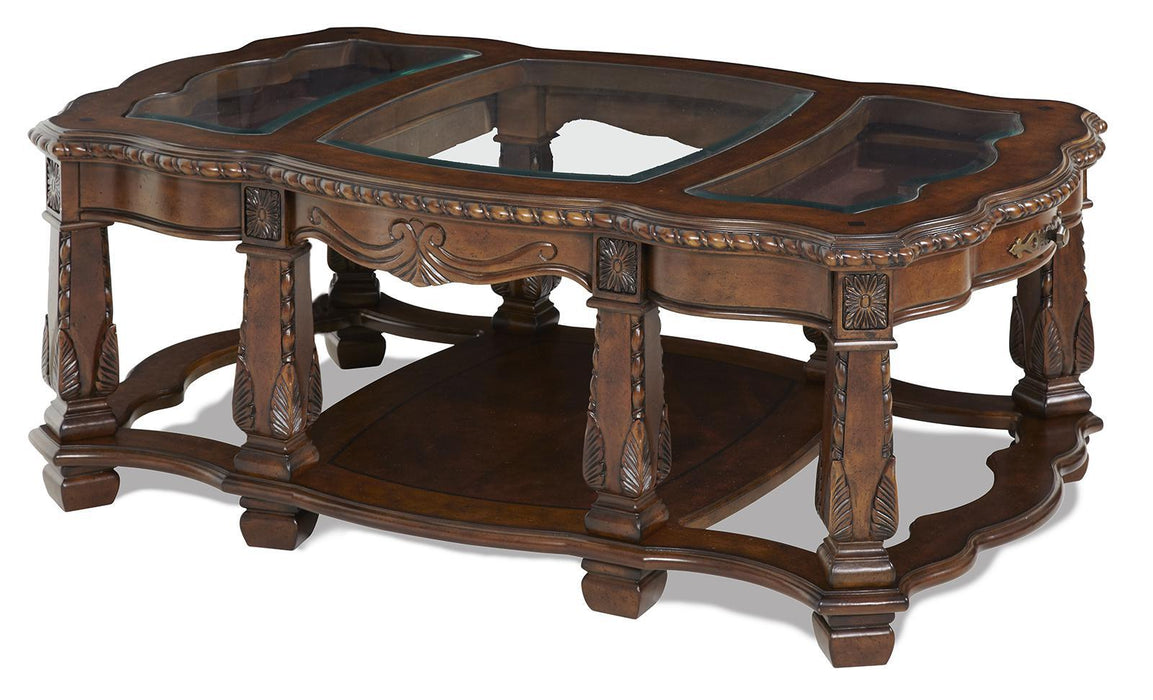 Windsor Court Rectangular Cocktail Table in Vintage Fruitwood - Bargain Furniture (Detroit, MI)