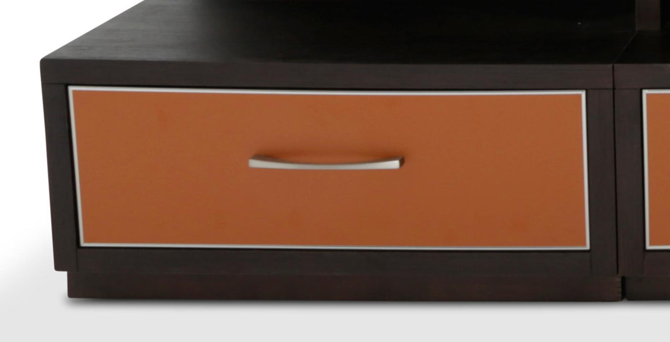 21 Cosmopolitan Left Entertainment Base in Umber/Orange - Bargain Furniture (Detroit, MI)