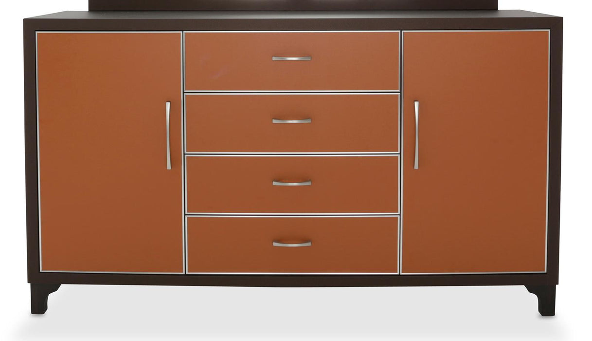 21 Cosmopolitan 4 Drawer Dresser in Orange/Umber - Bargain Furniture (Detroit, MI)
