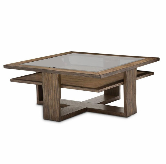 Del Mar Sound Square Cocktail Table in Boardwalk - Bargain Furniture (Detroit, MI)